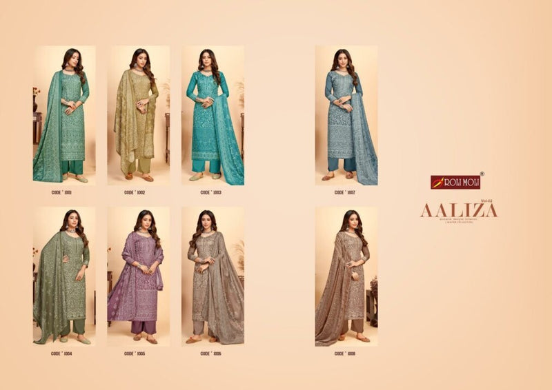 Roli Moli Creation Aaliza Vol 2 Pashmina With Khatli MIrror Work Festive Wear Beautiful Salwar Kameez
