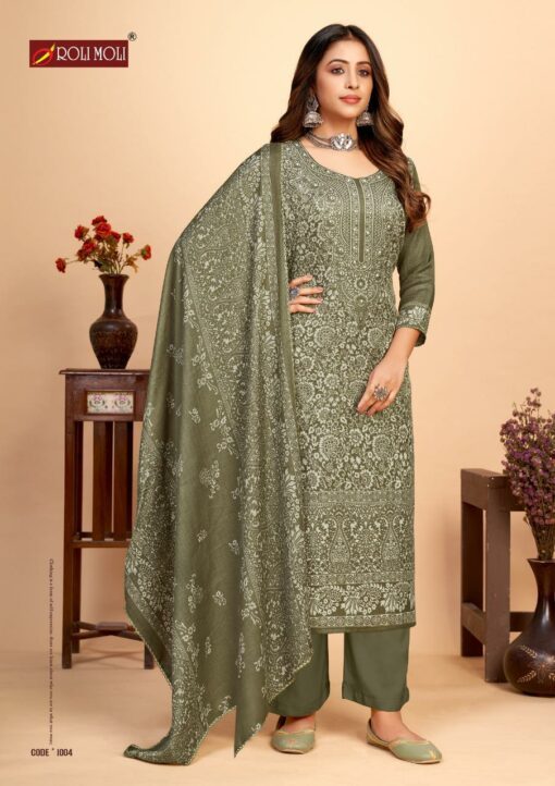 Roli Moli Creation Aaliza Vol 2 Pashmina With Khatli MIrror Work Festive Wear Beautiful Salwar Kameez