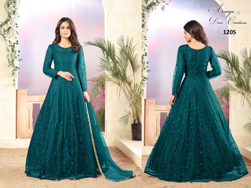Dani Creation Aanaya 1200 Net with Heavy Tone to Tone thread & Sequence work Salwar Suits