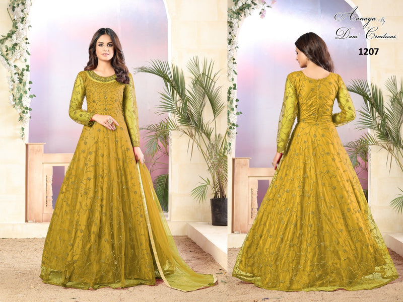 Dani Creation Aanaya 1200 Net with Heavy Tone to Tone thread & Sequence work Salwar Suits