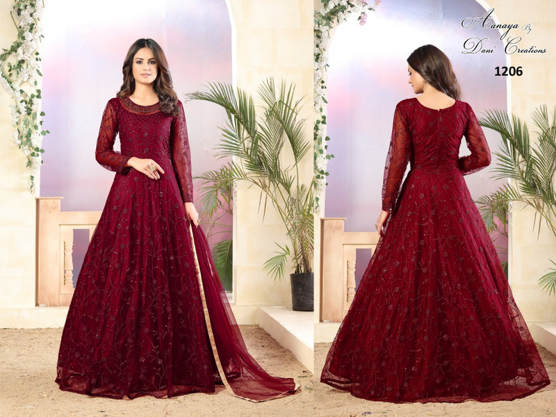Dani Creation Aanaya 1200 Net with Heavy Tone to Tone thread & Sequence work Salwar Suits