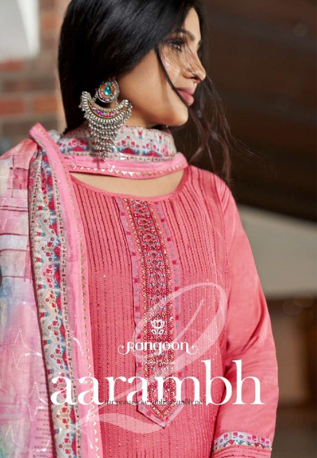 Rangoon Aarambh Vol 2 Muslin With Heavy Hand Work Stylish Designer Festive Wear Fancy Kurti