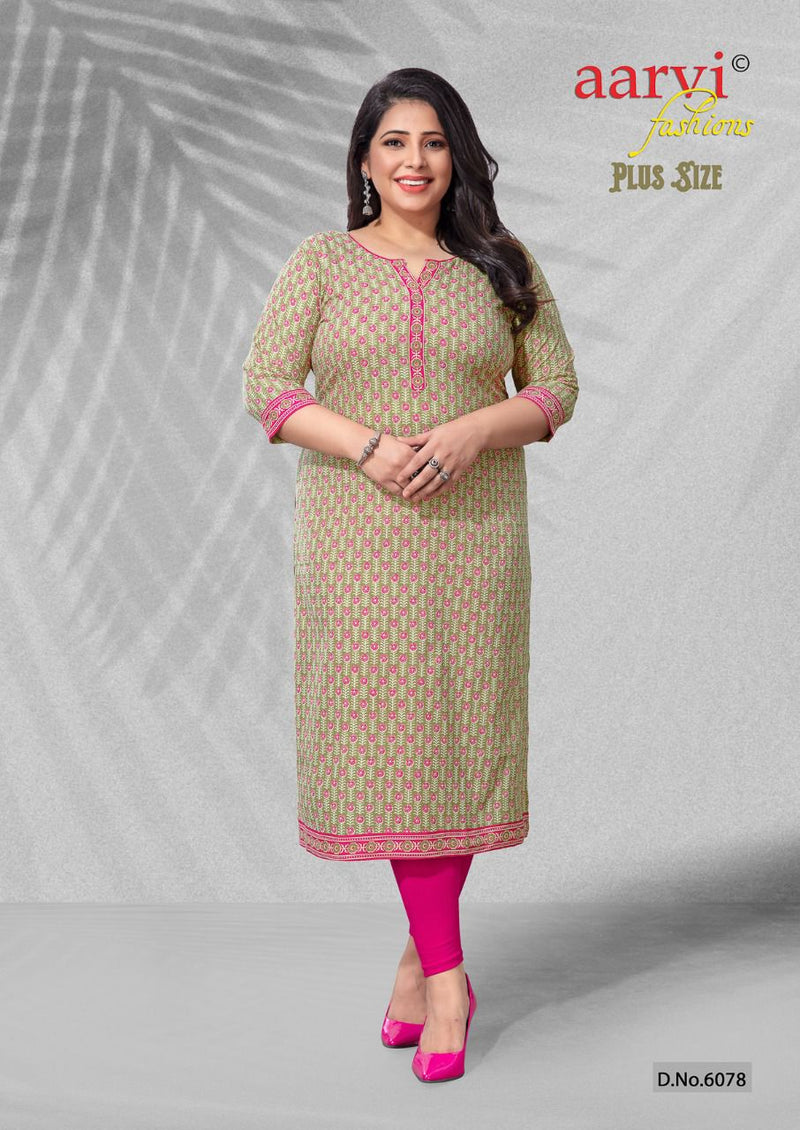 Aarvi Fashion Plus Size vol 1 Pure cotton Stylish Designer Daily Wear fancy Kurti