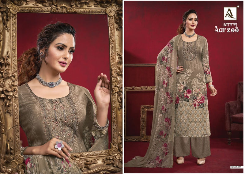 Alok Suit Aarzoo Crepe With Printed Work Stylish Designer Party Wear Fancy Salwar Suit