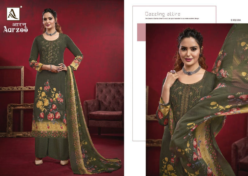 Alok Suit Aarzoo Crepe With Printed Work Stylish Designer Party Wear Fancy Salwar Suit