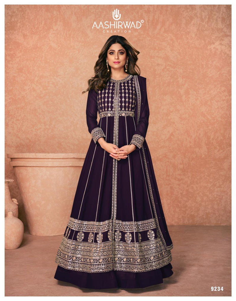 Aashirwad Creation Jannat Heavy Georgette Designer Wedding Wear Salwar Suits