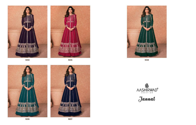 Aashirwad Creation Jannat Heavy Georgette Designer Wedding Wear Salwar Suits