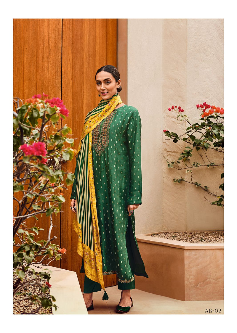 Varsha Abeer Silk With Beautiful Embroidery Work Stylish Designer Fancy Salwar Suit