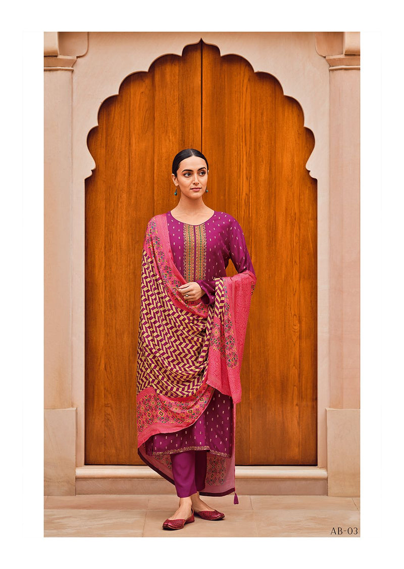 Varsha Abeer Silk With Beautiful Embroidery Work Stylish Designer Fancy Salwar Suit