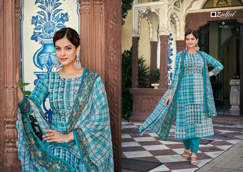 Zulfat Designer Suits Adaa Pure Jam Cotton Exclusive Designer Print Heavy Embroidery Swarovski Work Printed Designer Salwar Suit