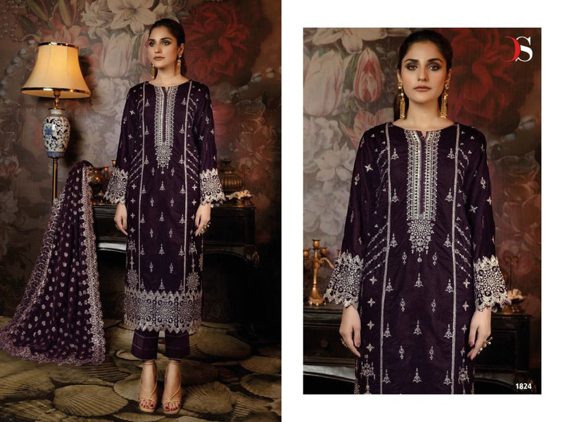 Deepsy Suit Adan Libas 22 Velvet With Heavy Embroidery Work Stylish Designer Pakistani Party wear Salwar Kameez