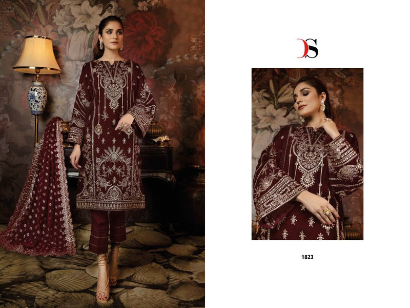 Deepsy Suit Adan Libas 22 Velvet With Heavy Embroidery Work Stylish Designer Pakistani Party wear Salwar Kameez