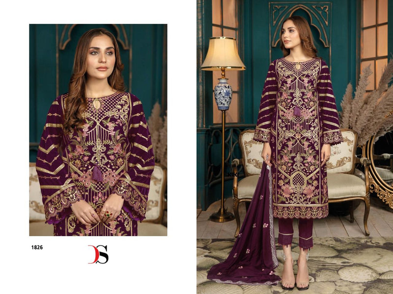 Deepsy Suit Adan Libas 22 Velvet With Heavy Embroidery Work Stylish Designer Pakistani Party wear Salwar Kameez