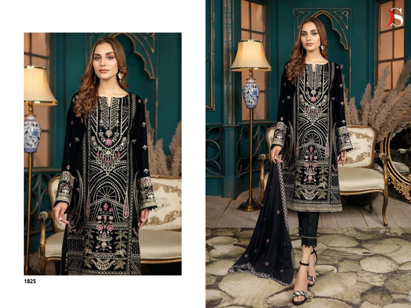 Deepsy Suit Adan Libas 22 Velvet With Heavy Embroidery Work Stylish Designer Pakistani Party wear Salwar Kameez