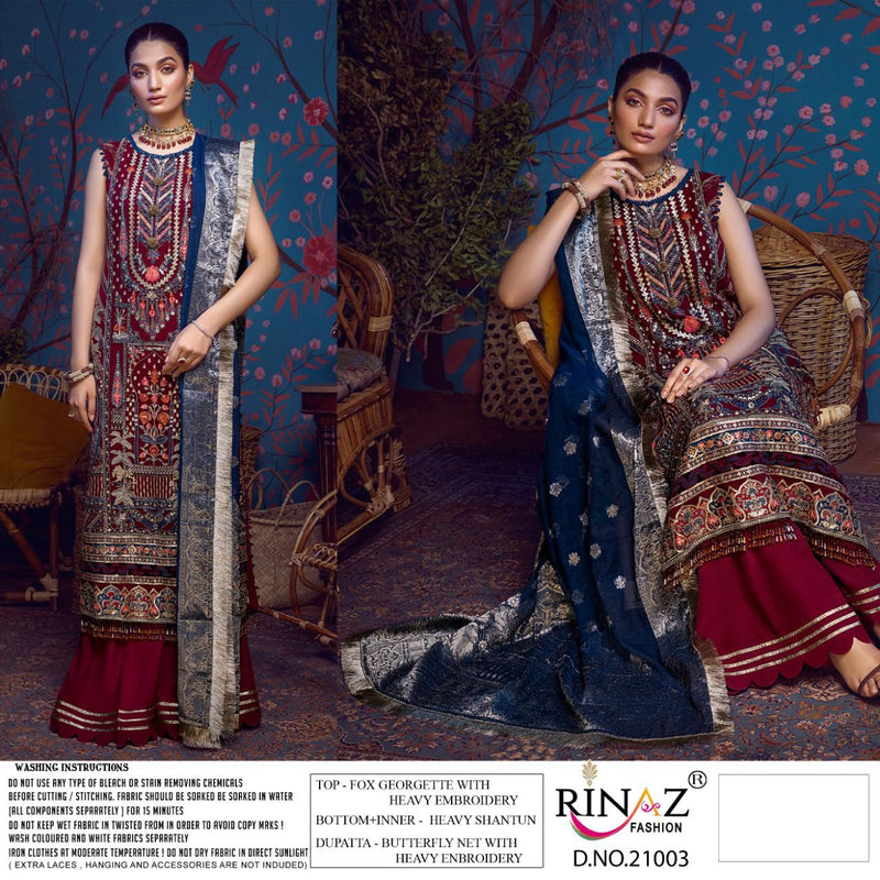 Rinaz Fashion Adan Libas Vol 12 Fox Georgette Heavy Designer Pakistani Style Salwar Suits