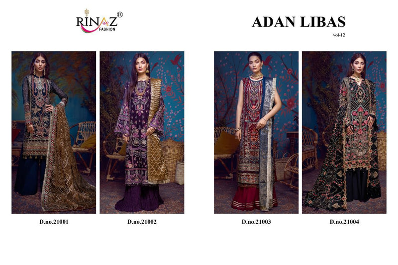 Rinaz Fashion Adan Libas Vol 12 Fox Georgette Heavy Designer Pakistani Style Salwar Suits