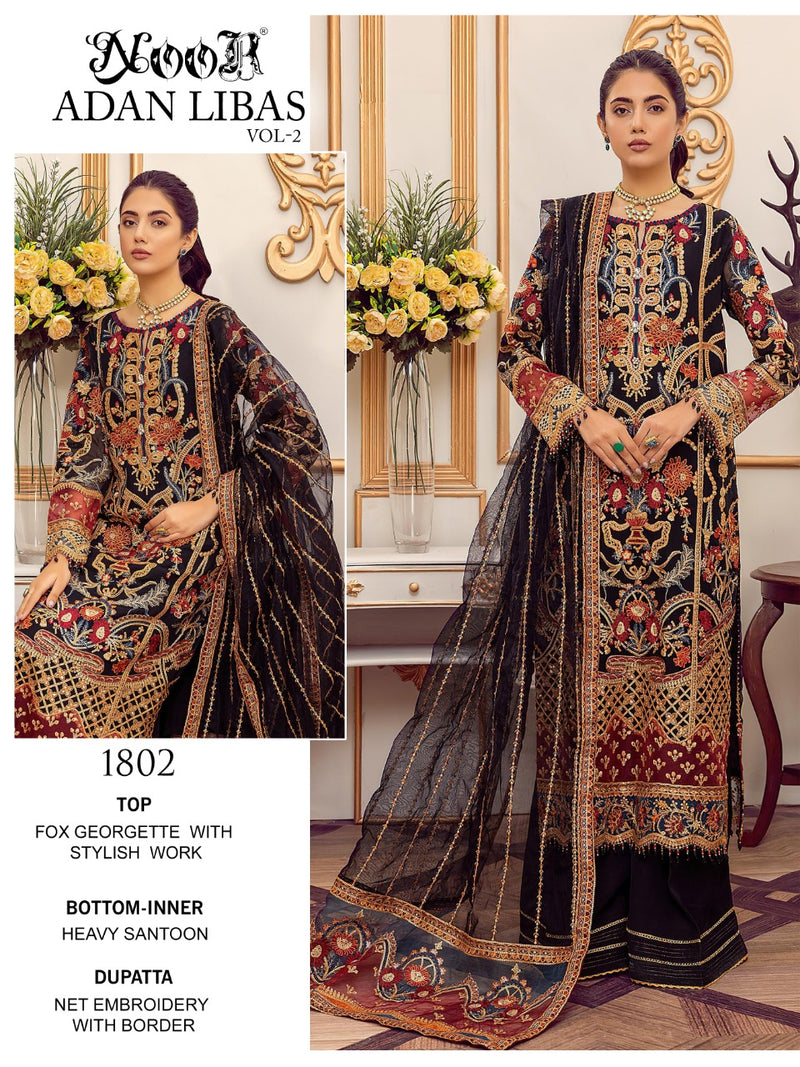 Noor Adan Libas Vol 2 Georgette Designer Pakistani Style Wedding Wear Salwar Suits