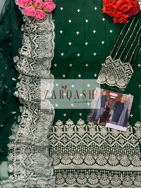 Zarqash Adans Libas Vol 2 Fox Georgette Heavy Pakistani Style Designer Salwar Kameez