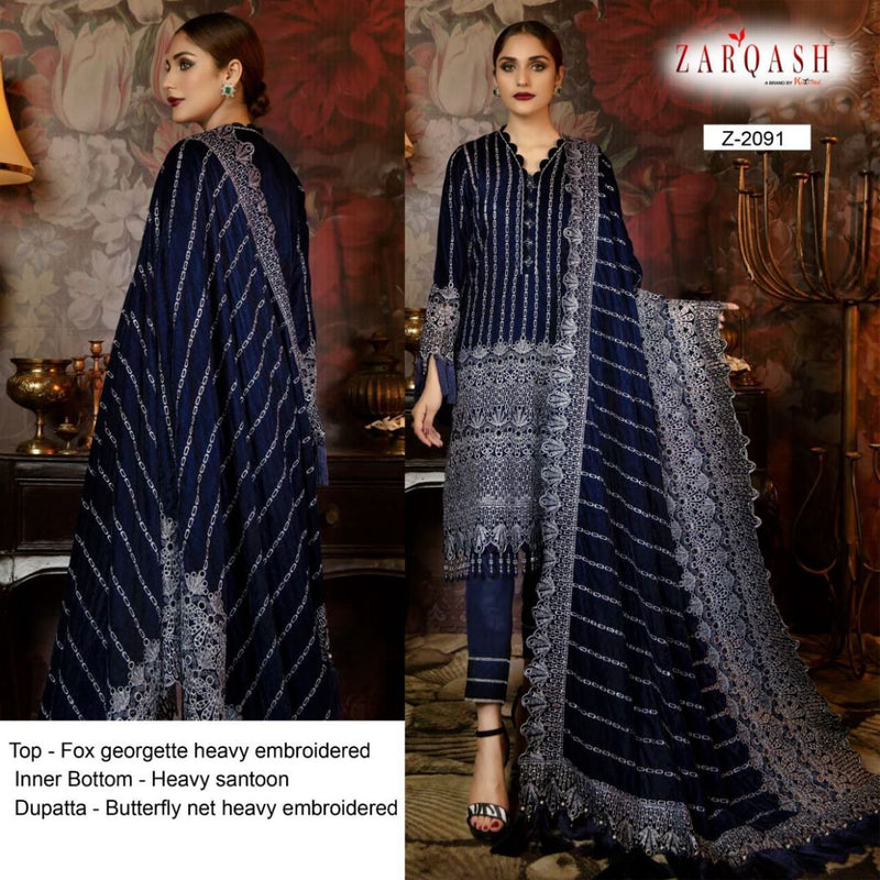 Zarqash Adans Libas Vol 2 Fox Georgette Heavy Pakistani Style Designer Salwar Kameez