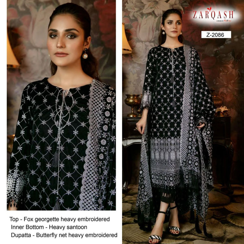 Zarqash Adans Libas Vol 2 Fox Georgette Heavy Pakistani Style Designer Salwar Kameez