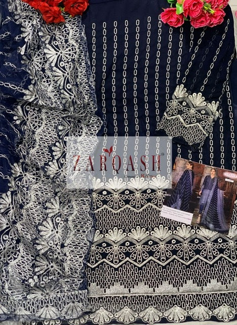 Zarqash Adans Libas Vol 2 Fox Georgette Heavy Pakistani Style Designer Salwar Kameez