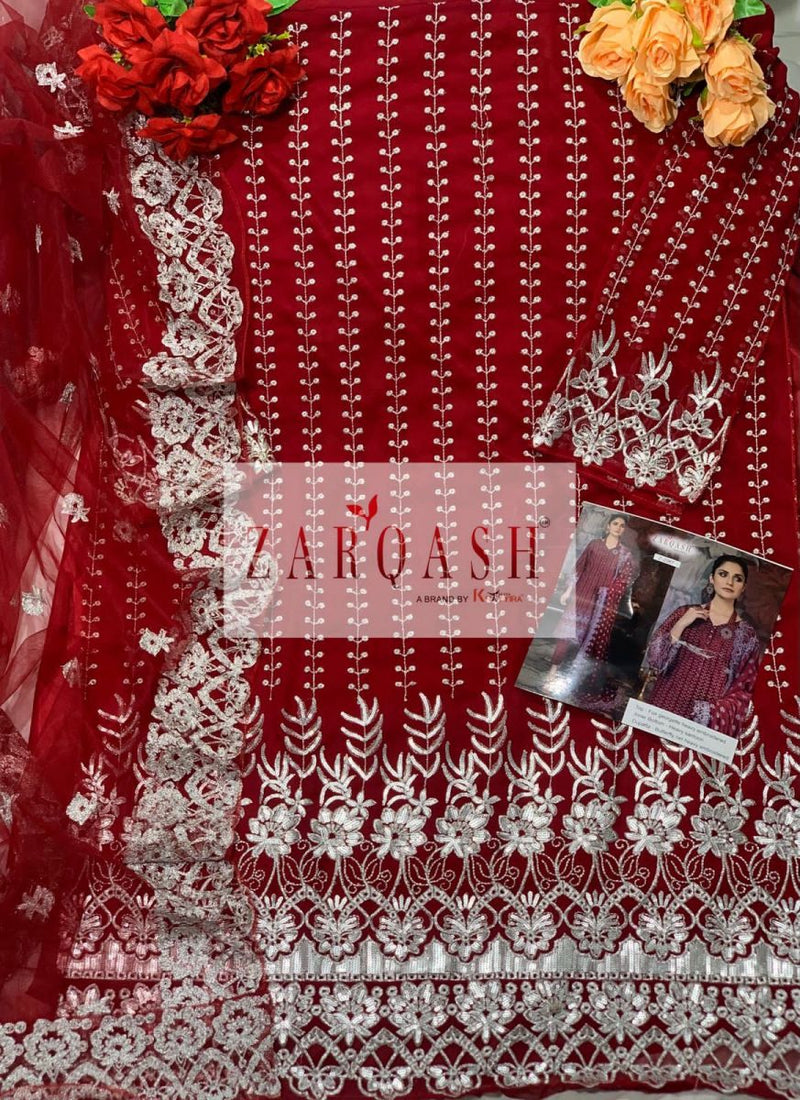 Zarqash Adans Libas Vol 2 Fox Georgette Heavy Pakistani Style Designer Salwar Kameez