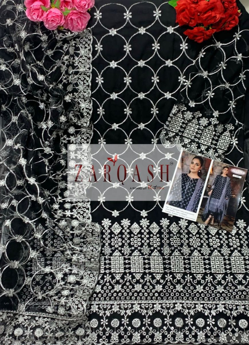Zarqash Adans Libas Vol 2 Fox Georgette Heavy Pakistani Style Designer Salwar Kameez