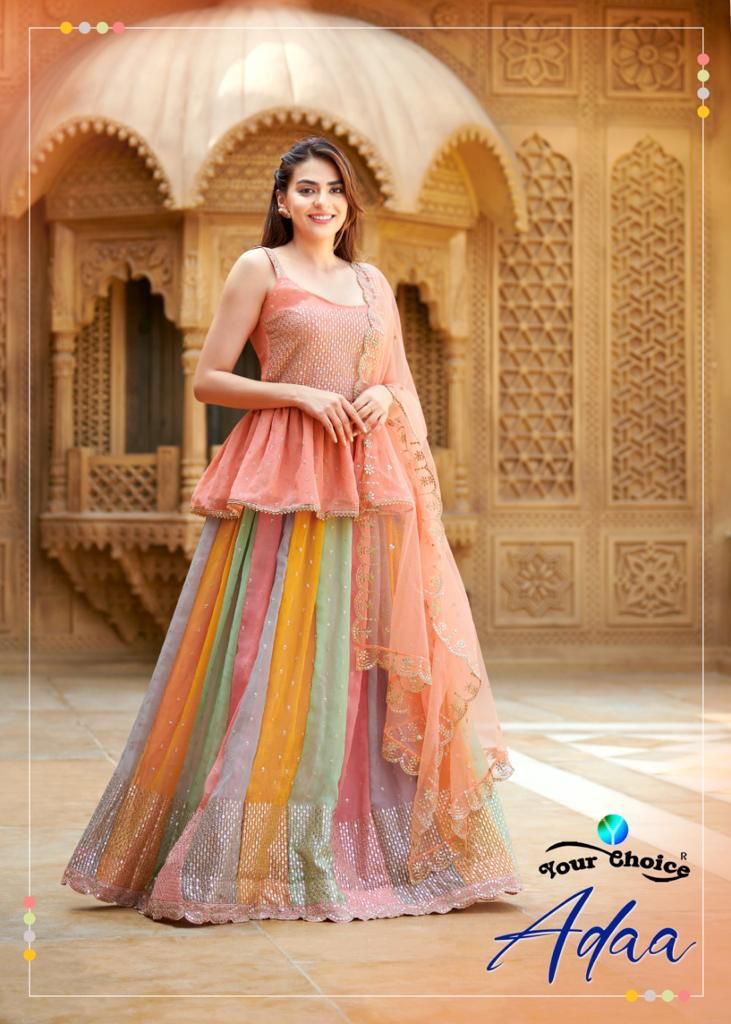 Your Choice Adda Georgette With Heavy Embroidery Work Stylish Designer Party Wear Lehenga