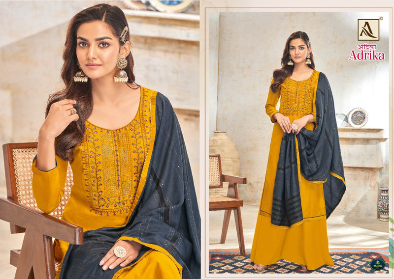 Alok Suits Adrika Cotton Silk With Fancy Embroidery Party Wear Salwar Suits