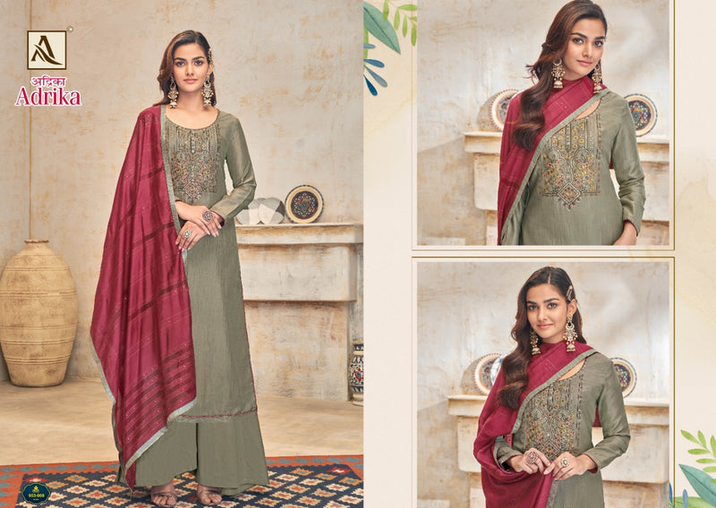 Alok Suits Adrika Cotton Silk With Fancy Embroidery Party Wear Salwar Suits