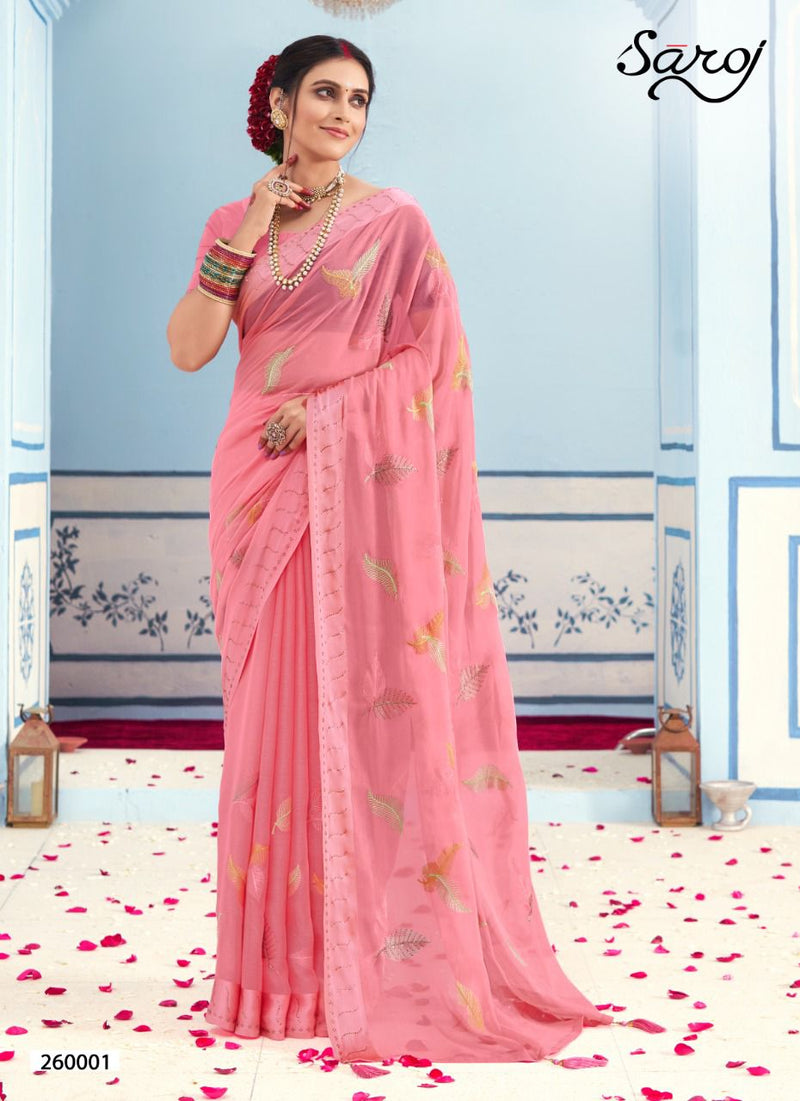 Saroj Advika Simer With Fancy Embroidered Party Wear Sarees