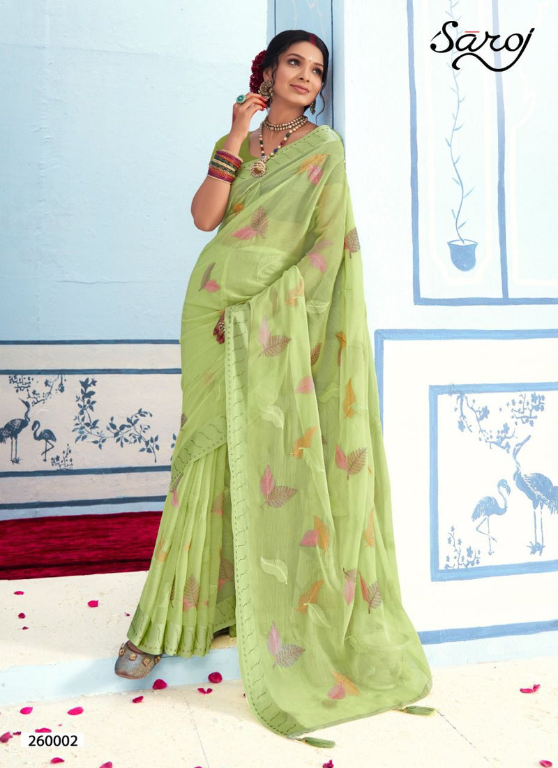 Saroj Advika Simer With Fancy Embroidered Party Wear Sarees