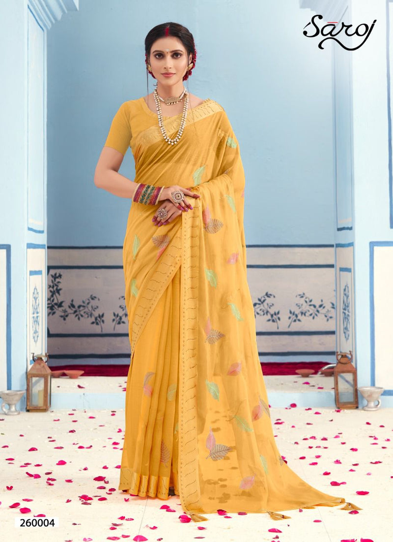 Saroj Advika Simer With Fancy Embroidered Party Wear Sarees
