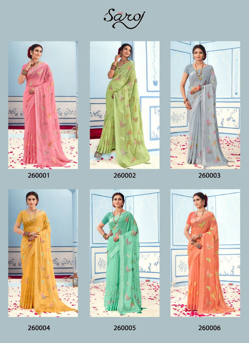 Saroj Advika Simer With Fancy Embroidered Party Wear Sarees