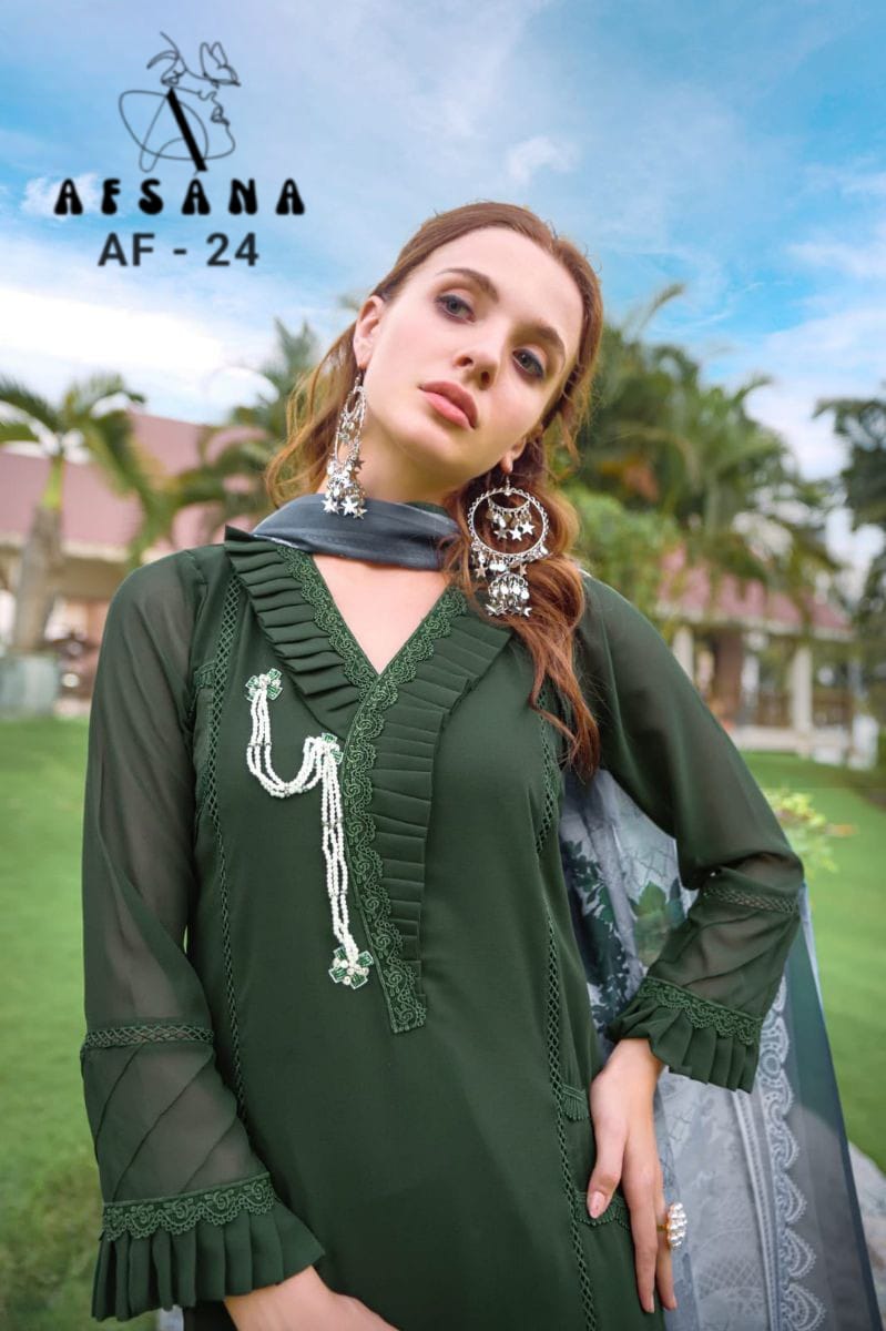 Afsana Af 24 Georgette With Beautiful Embroidery Work Stylish Designer Casual Look Kurti