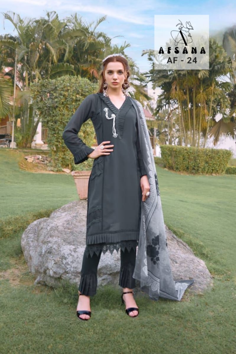 Afsana Af 24 Georgette With Beautiful Embroidery Work Stylish Designer Casual Look Kurti