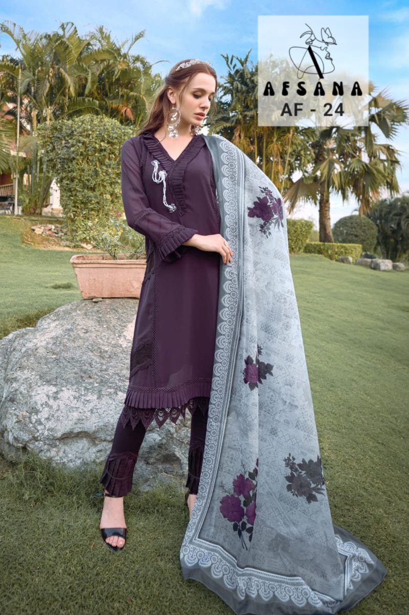 Afsana Af 24 Georgette With Beautiful Embroidery Work Stylish Designer Casual Look Kurti