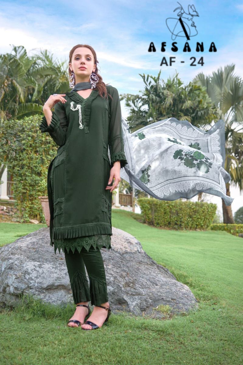 Afsana Af 24 Georgette With Beautiful Embroidery Work Stylish Designer Casual Look Kurti