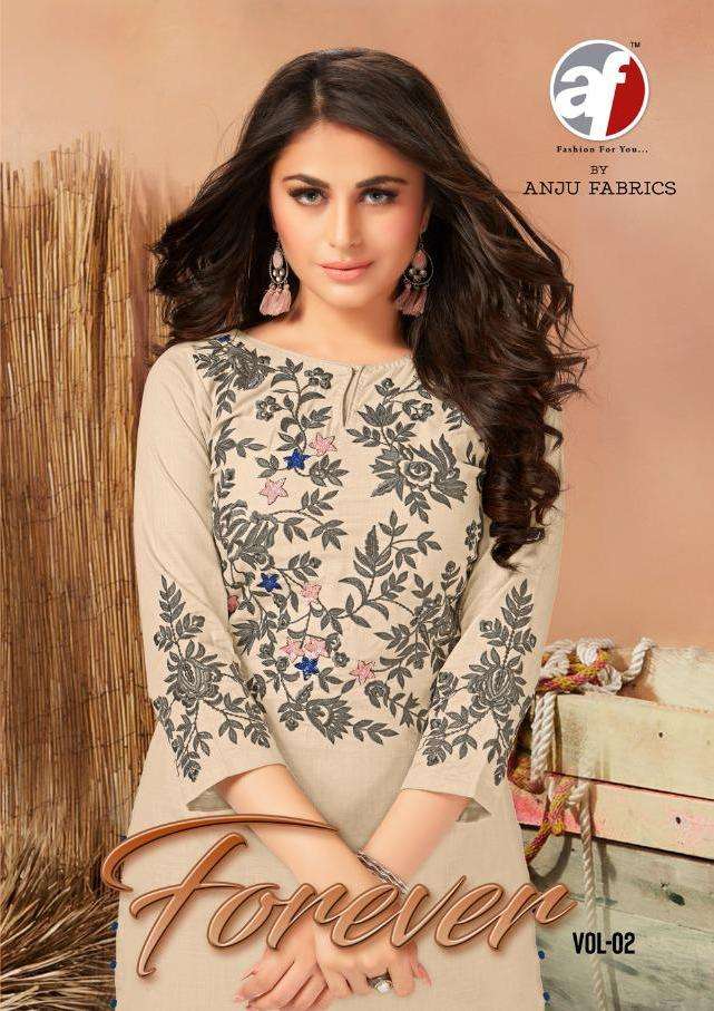 A F Kurtis Forever Vol 2 Linen Cotton With Embroidery And Hand Work Fancy Readymade Casual Wear Kurtis