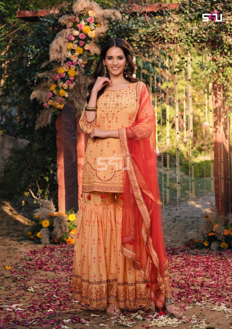 S4u Shivali Afreen Chinon With Fancy Work Stylish Designer Casual Look Party Wear Fancy Kurti