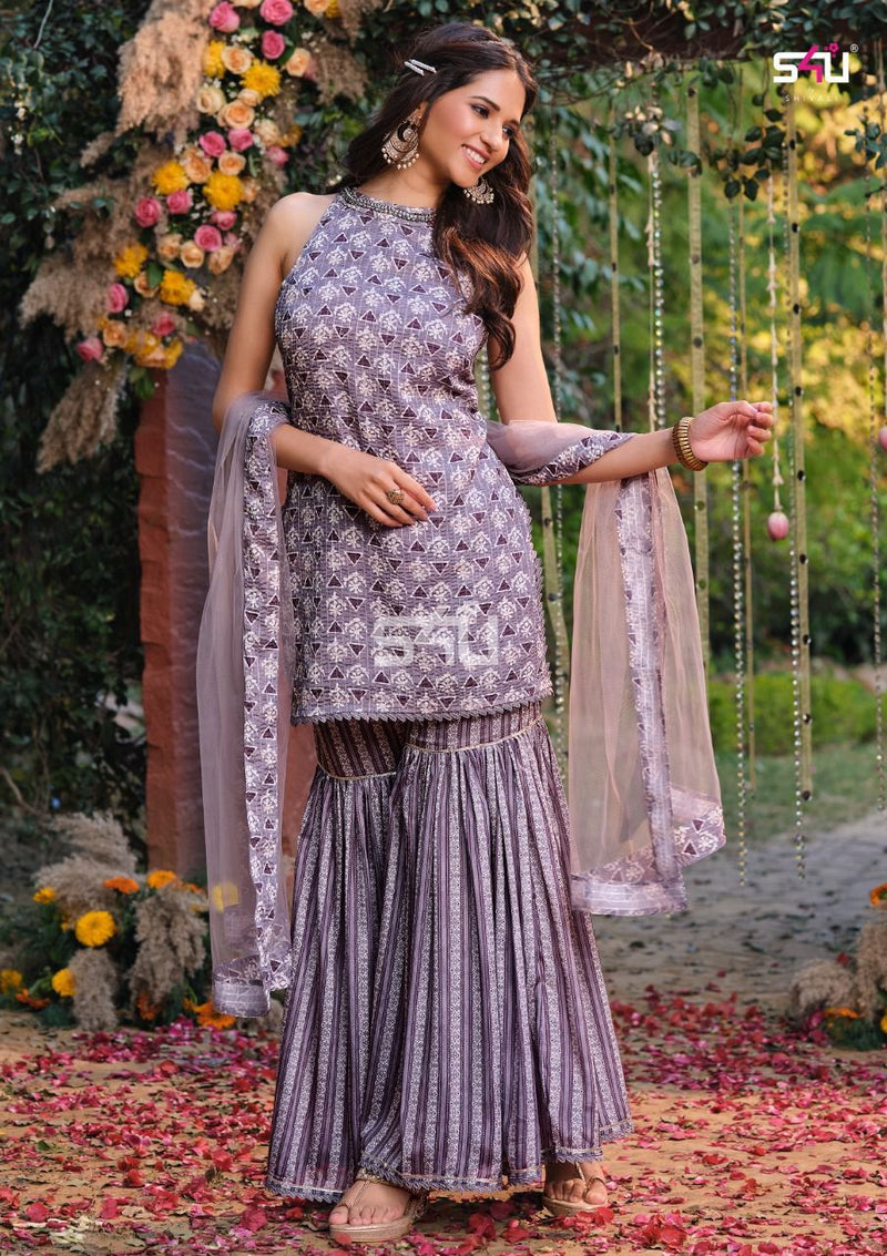 S4u Shivali Afreen Chinon With Fancy Work Stylish Designer Casual Look Party Wear Fancy Kurti