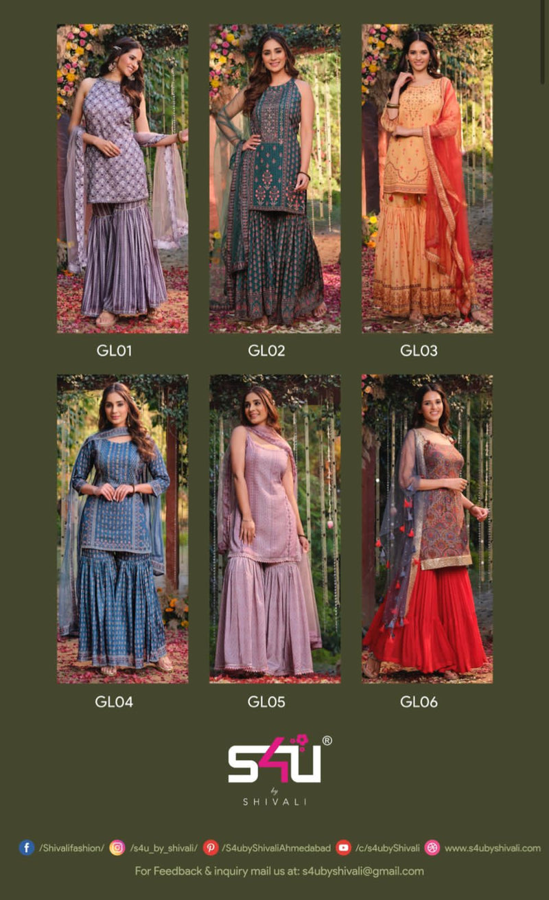 S4u Shivali Afreen Chinon With Fancy Work Stylish Designer Casual Look Party Wear Fancy Kurti