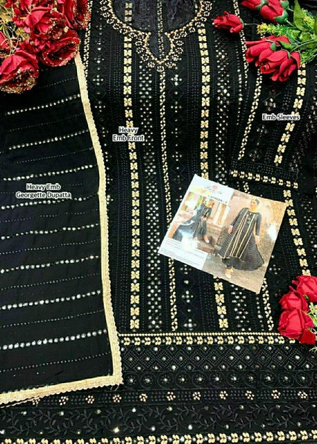 Ramsha Afreen Dark Nx Georgette Pakistani Style Designer Party Wear Salwar Suits