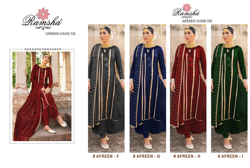 Ramsha Afreen Dark Nx Georgette Pakistani Style Designer Party Wear Salwar Suits