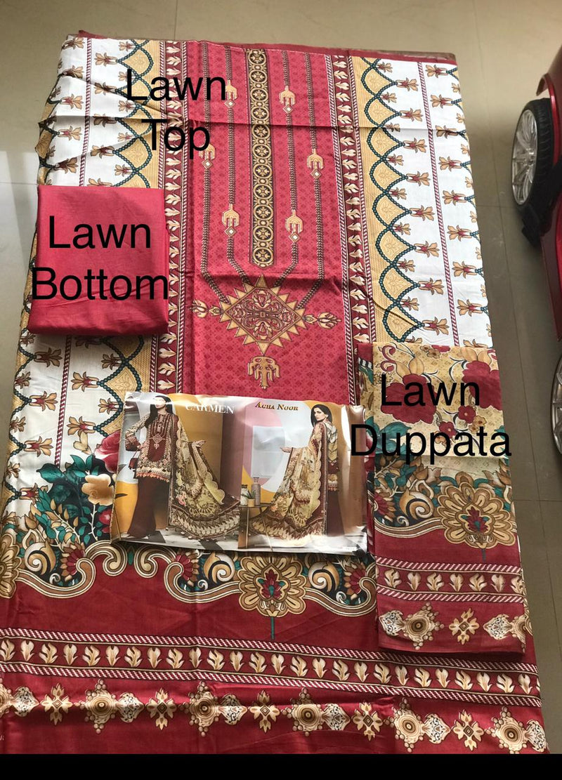 Agha Noor Vol 3 Pure Lawn Cotton Pakistani Designer Salwar Kameez