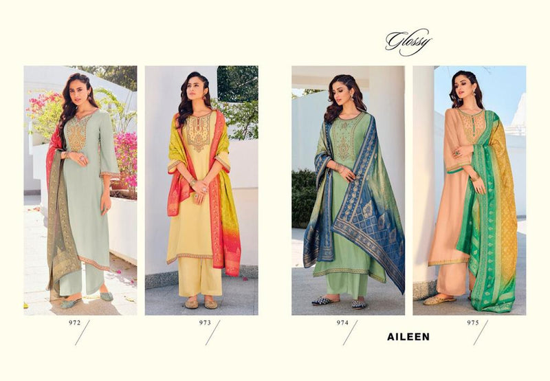 GLossy Aileen Muslin Embroidered Party Wear Salwar Kameez