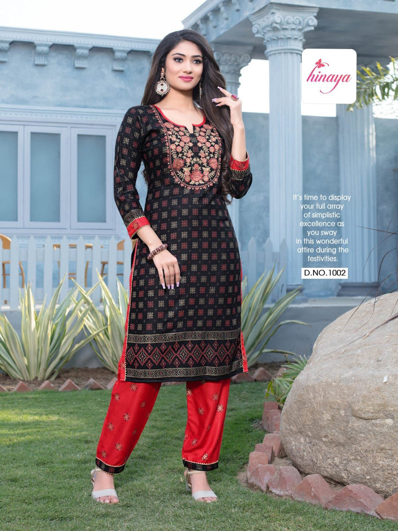 Hinaya Aishwarya Vol 7 Rayon Fancy Party Wear Kurtis With Bottom