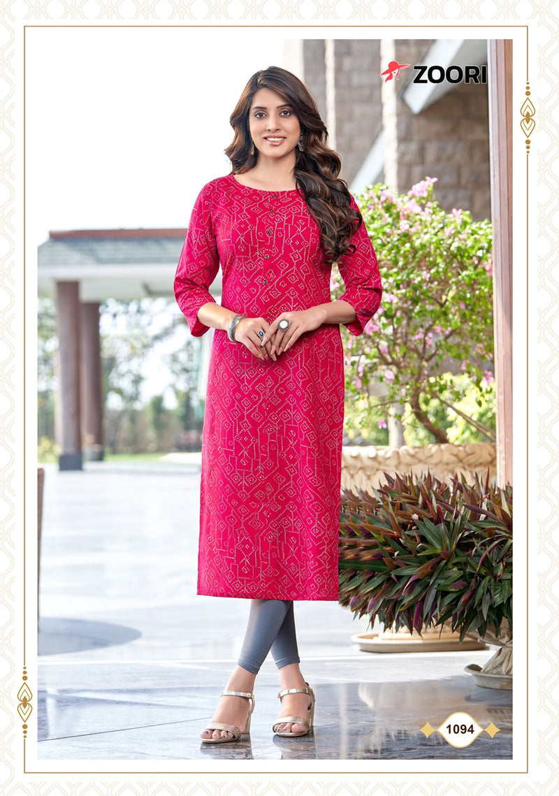 Zoori Akshara Vol 16 Rayon Fancy Printed Casual Office Wear Kurtis