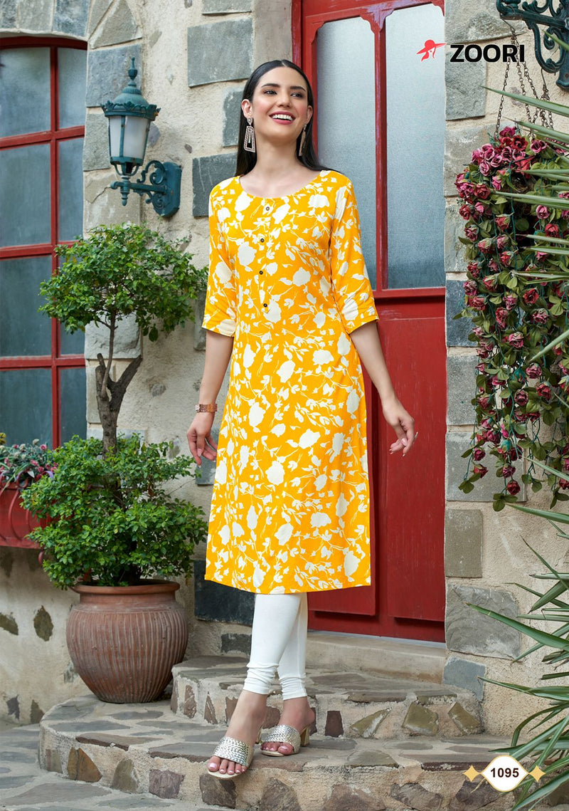 Zoori Akshara Vol 16 Rayon Fancy Printed Casual Office Wear Kurtis