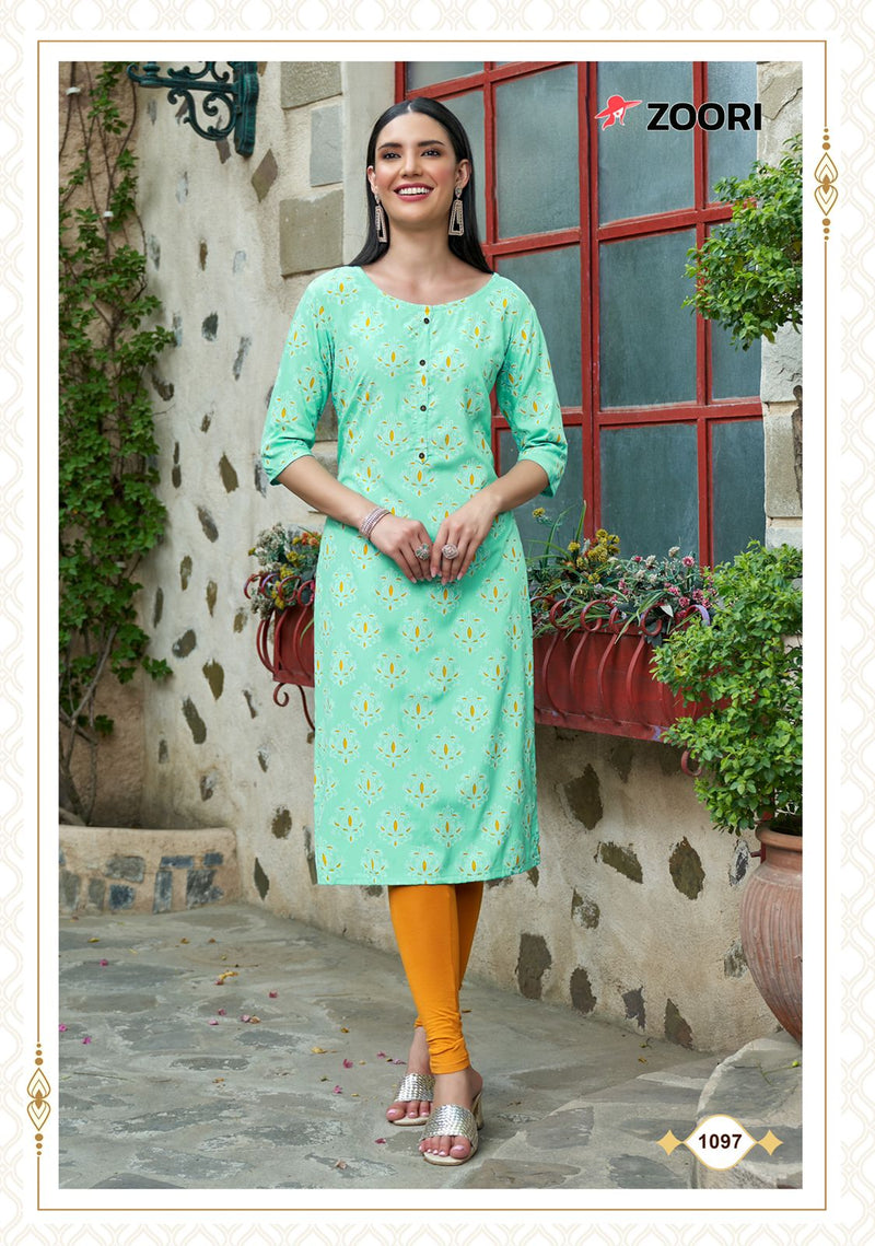 Zoori Akshara Vol 16 Rayon Fancy Printed Casual Office Wear Kurtis